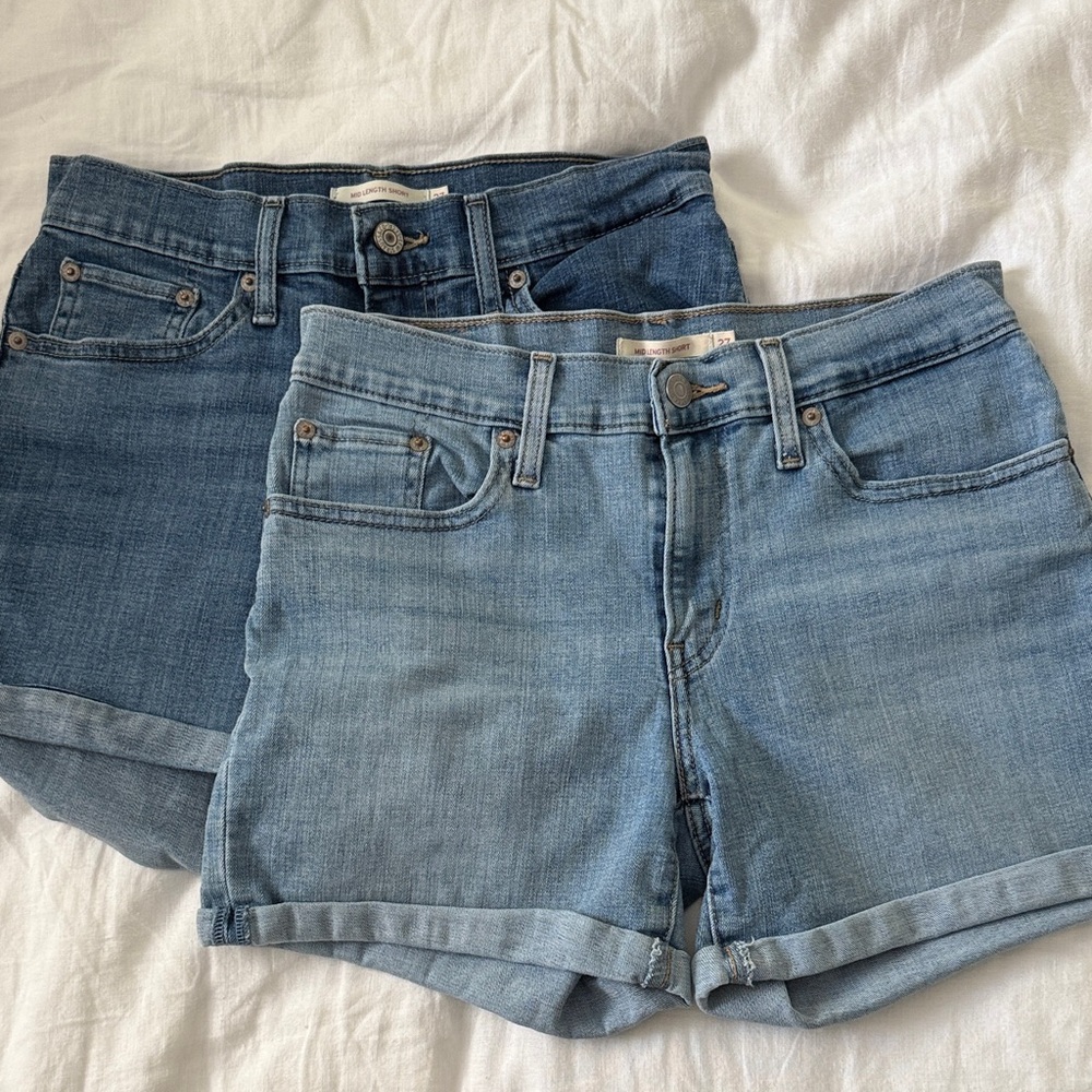 Levi's Light and Medium Blue Jean Shorts